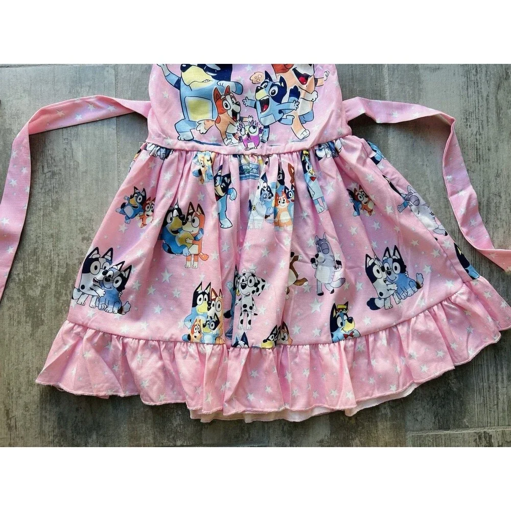 Los Angeles Boutique Girls Pink Bluey Bingo Twirl Swing Dress Princess Party 5-6